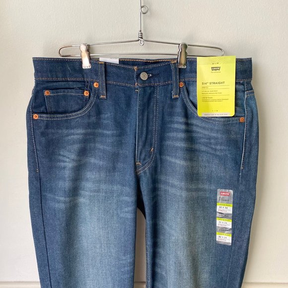 NWT Levi's Men's 514 STRAIGHT FIT FLEX JEANS Stretch Burch Dark Wash Size 32x34 - Picture 6 of 11